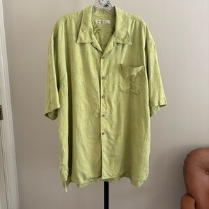 Tommy Bahama Green Casual Button Down Shirt Lightweight Relaxed Fit XXL